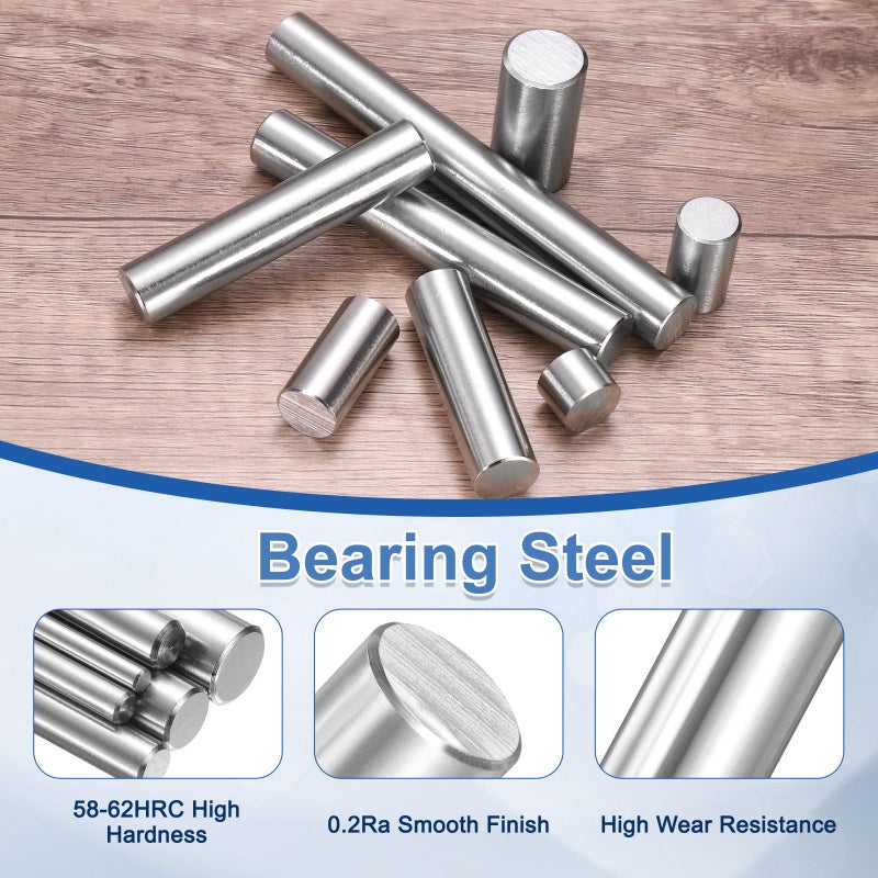 uxcell 100 Pcs 4mm x 13mm Dowel Pins Bearing Steel Cylindrical Dowel Pins Shelf Support Peg Pin Rod Fasten Elements Metal Shelf Pegs +/-0.02mm Diameter Tolerance, Silver Tone - Image 3